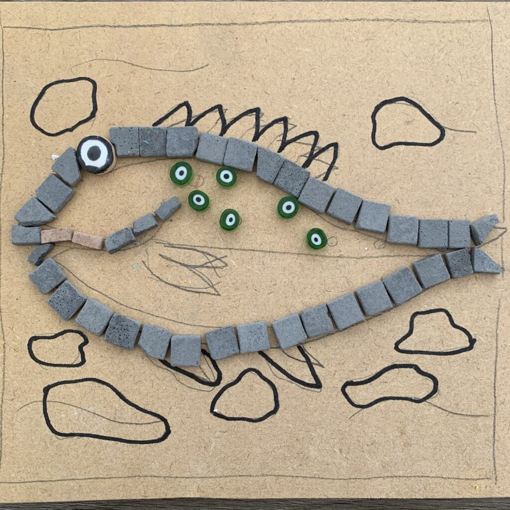 grey tile outline
