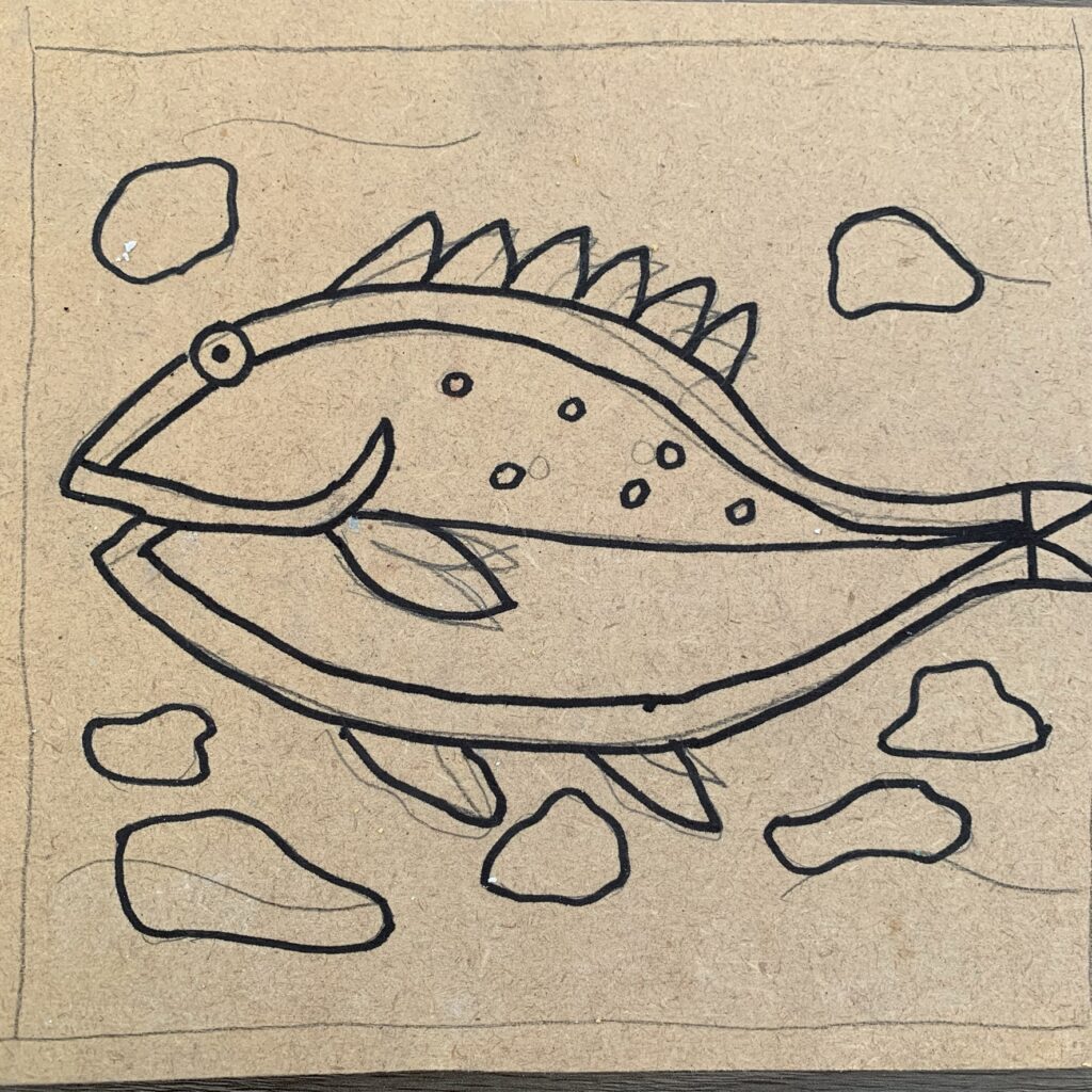 Mosaic fish kit outline